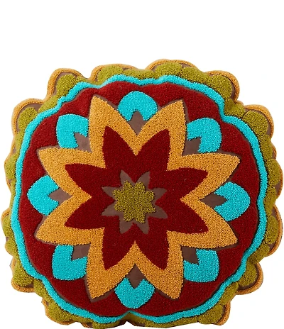 Paseo Road Tammy Crewel Embroidered Round Pillow