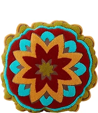 Paseo Road Tammy Crewel Embroidered Round Pillow