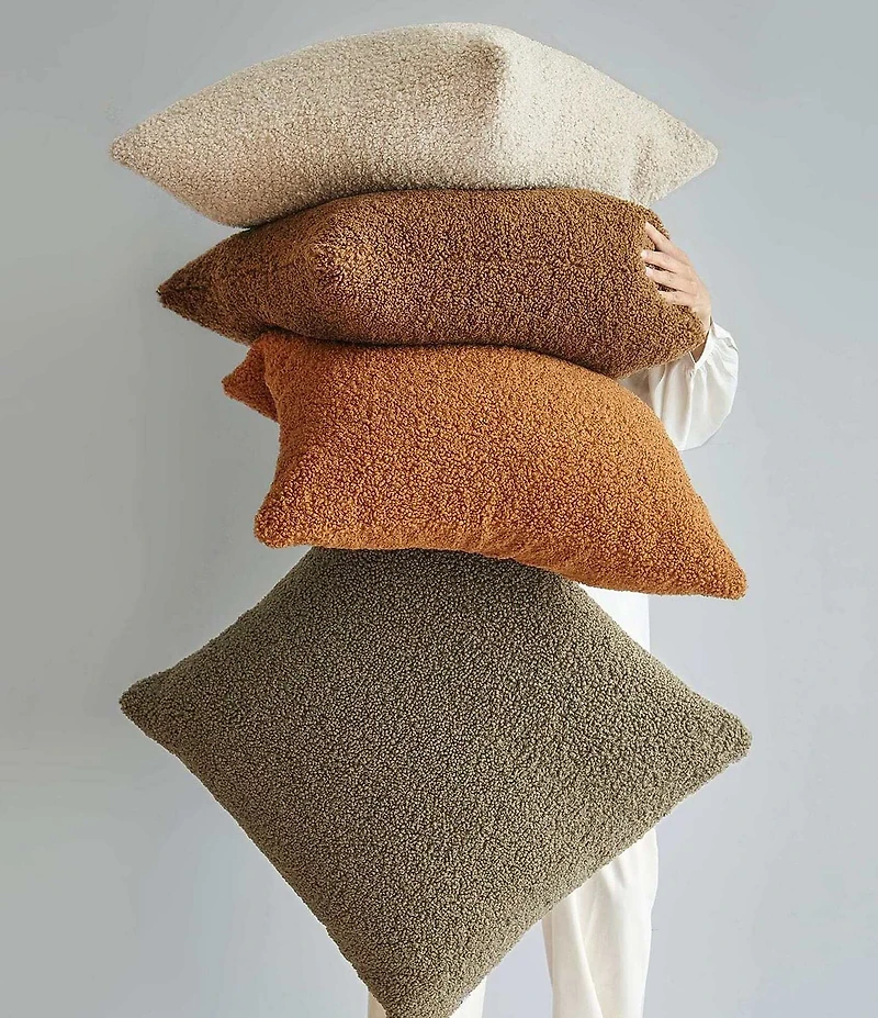 HiEnd Accents Teddy Boucle Woven Square Pillow