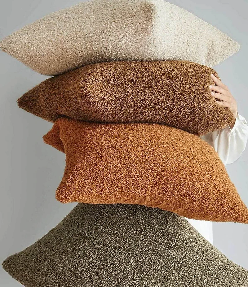 HiEnd Accents Teddy Soft Plush Textured Boucle Euro Pillow