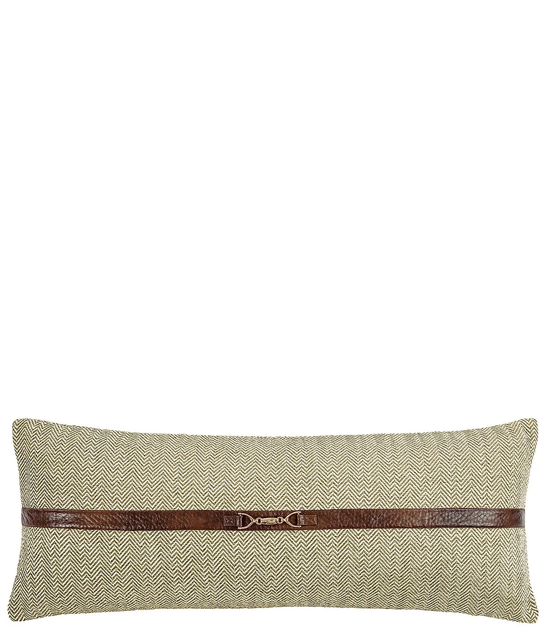 HiEnd Accents Tweed Buckle Detailed Lumbar Pillow