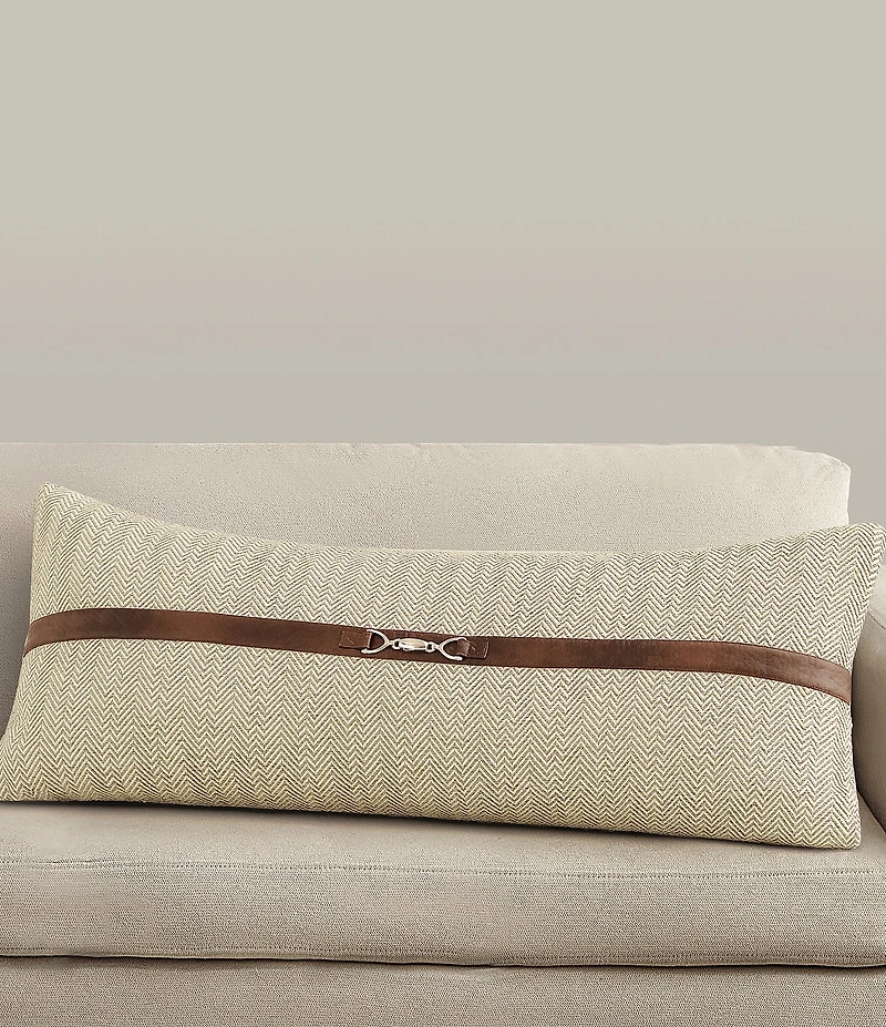 HiEnd Accents Tweed Buckle Detailed Lumbar Pillow
