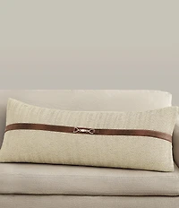 HiEnd Accents Tweed Buckle Detailed Lumbar Pillow