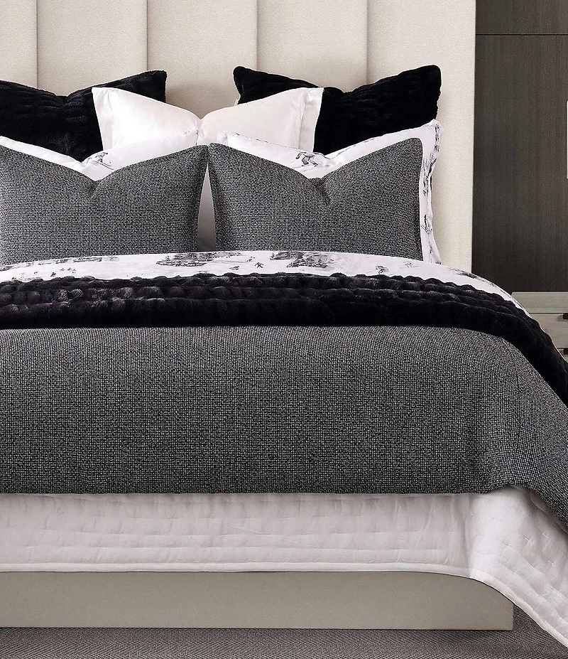 HiEnd Accents Tweed Textured Woven Duvet Cover Mini Set