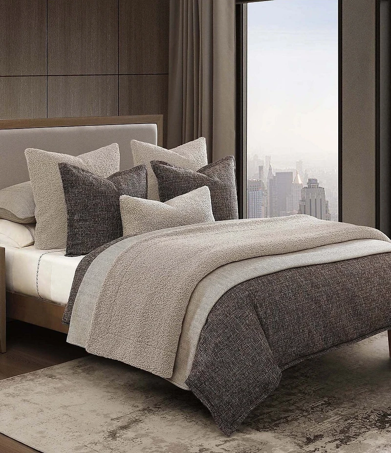 HiEnd Accents Tweed Textured Woven Duvet Cover Mini Set