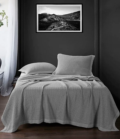 HiEnd Accents Stonewashed Cotton Waffle Weave Coverlet Mini Set