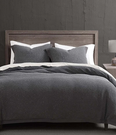 HiEnd Accents Stonewashed Cotton Waffle Weave Duvet Cover Mini Set