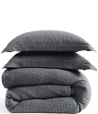 HiEnd Accents Stonewashed Cotton Waffle Weave Duvet Cover Mini Set