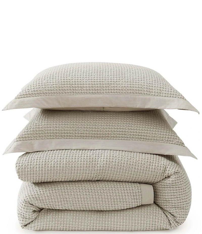 HiEnd Accents Stonewashed Cotton Waffle Weave Duvet Cover Mini Set