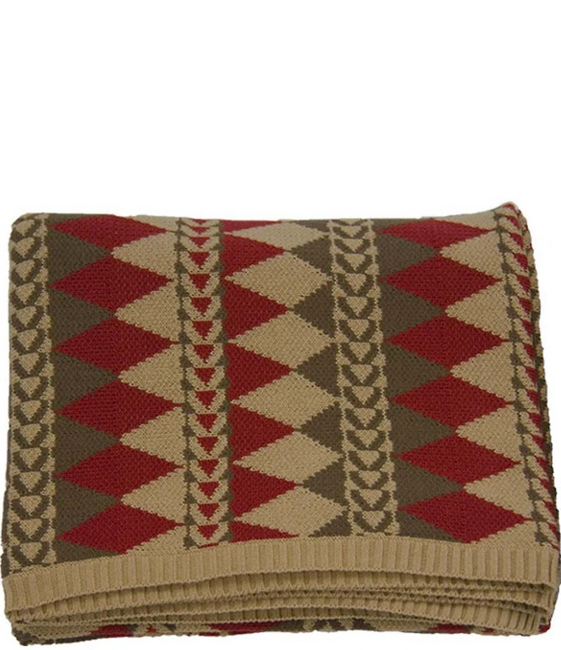 Hiend Accents Wilderness Ridge Bold Geometric Pattern Knitted Throw Blanket