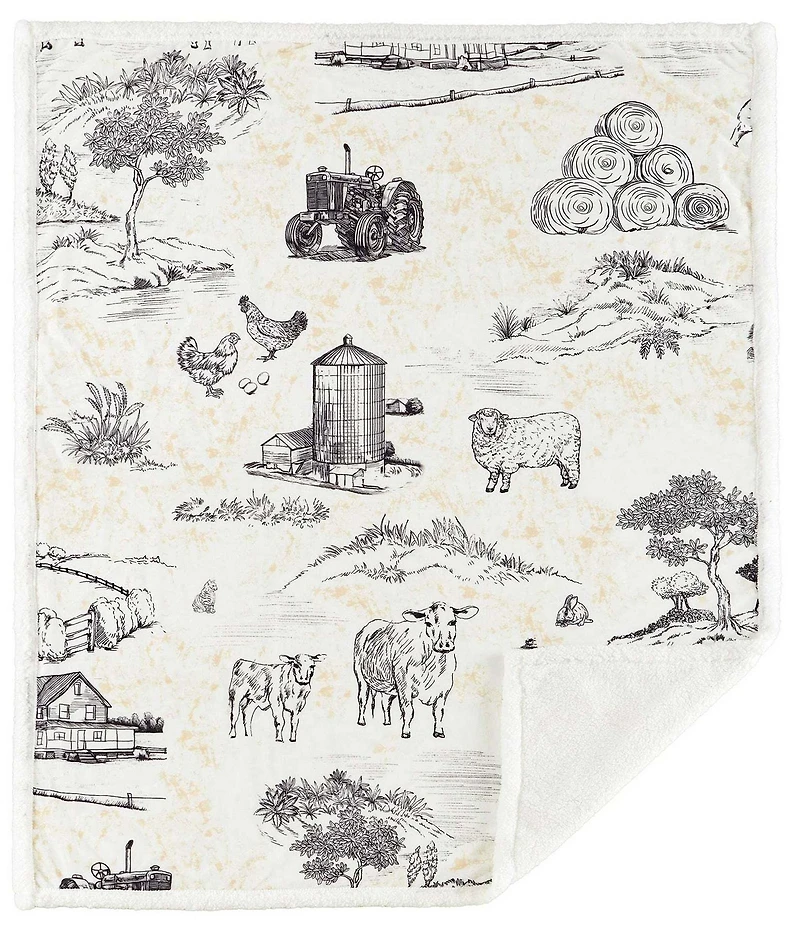 HiEnd Accents x Indigo Farm Life Campfire Sherpa-Backed Throw Blanket