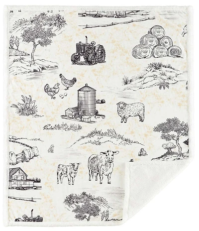 HiEnd Accents x Indigo Farm Life Campfire Sherpa-Backed Throw Blanket