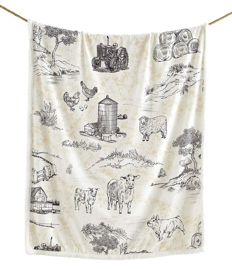 HiEnd Accents x Indigo Farm Life Campfire Sherpa-Backed Throw Blanket