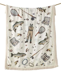 HiEnd Accents x Indigo Hill Angler Gear Campfire Sherpa Throw Blanket