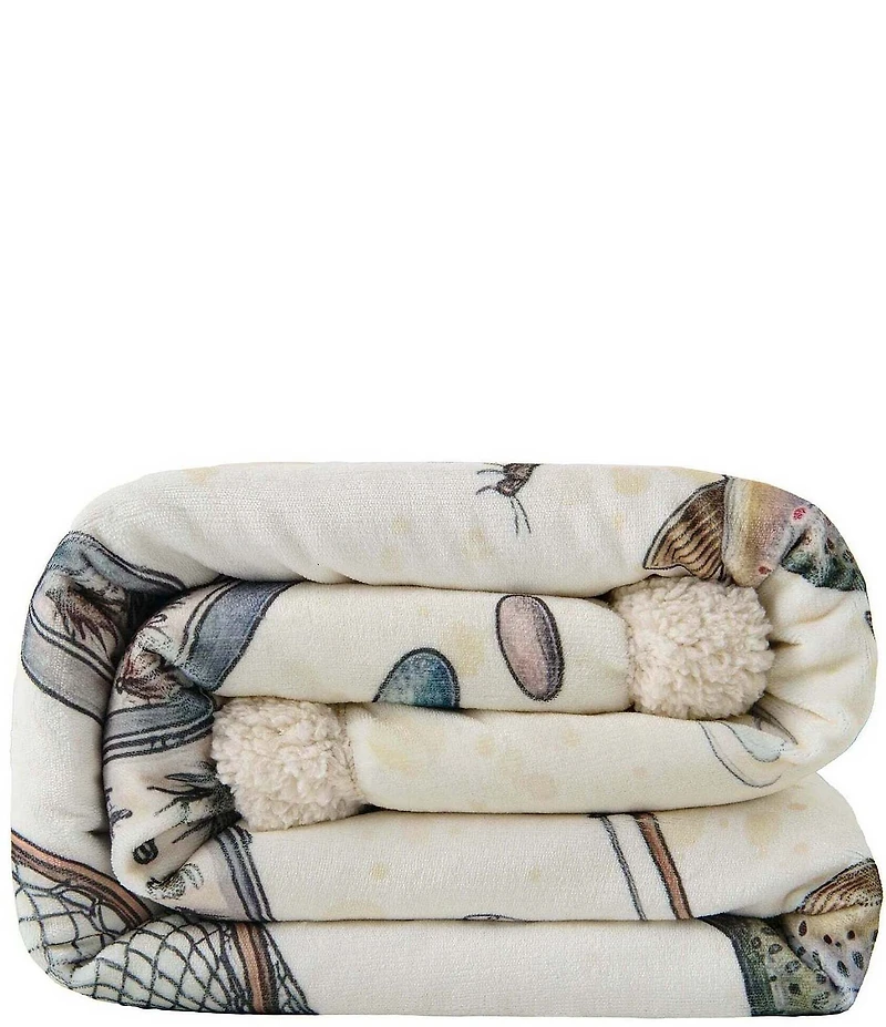 HiEnd Accents x Indigo Hill Angler Gear Campfire Sherpa Throw Blanket