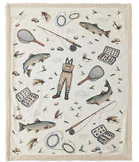 HiEnd Accents x Indigo Hill Angler Gear Campfire Sherpa Throw Blanket