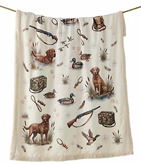 HiEnd Accents x Indigo Hill Duck Camp Campfire Hunting Sherpa Throw Blanket