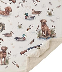 HiEnd Accents x Indigo Hill Duck Camp Campfire Hunting Sherpa Throw Blanket