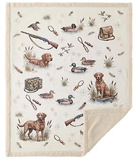 HiEnd Accents x Indigo Hill Duck Camp Campfire Hunting Sherpa Throw Blanket