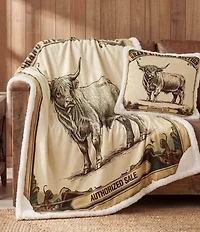 HiEnd Accents x Indigo Hill Highland Cow Campfire Sherpa Accent Pillow & Throw Blanket Mini Set