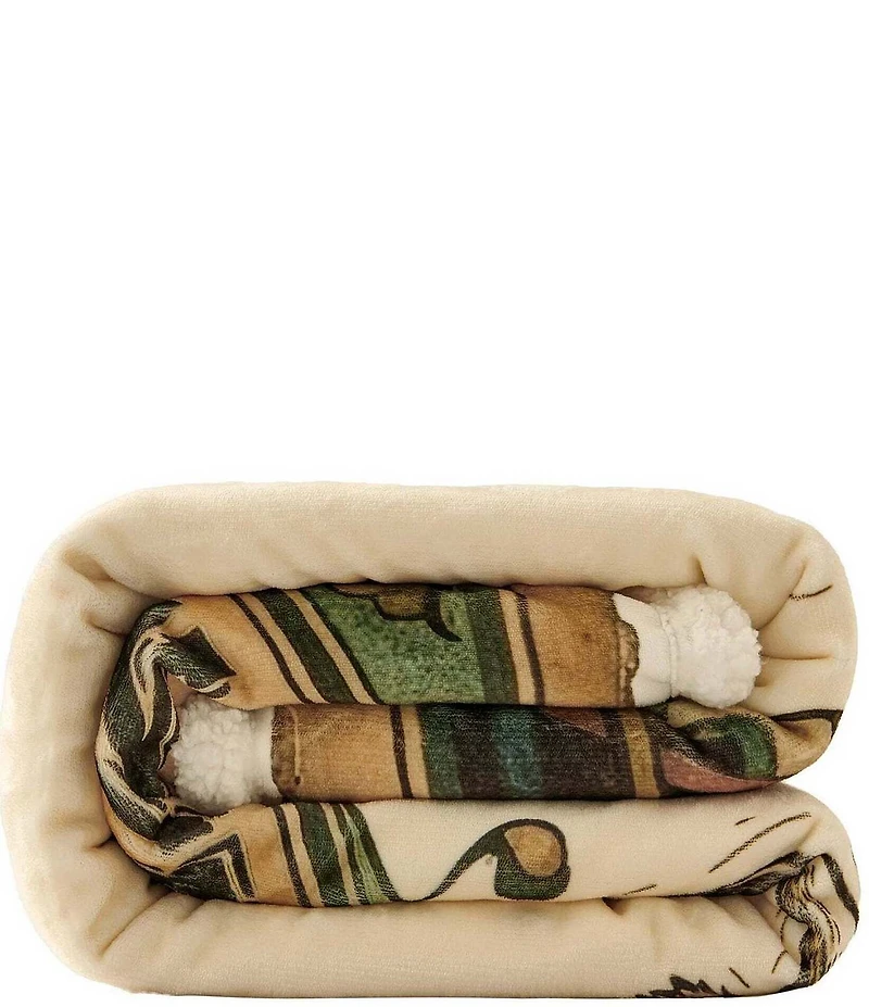 HiEnd Accents x Indigo Hill Highland Cow Campfire Sherpa Accent Pillow & Throw Blanket Mini Set