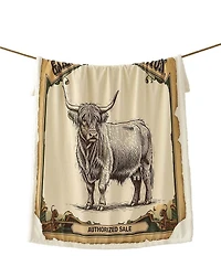 HiEnd Accents x Indigo Hill Highland Cow Campfire Sherpa Accent Pillow & Throw Blanket Mini Set