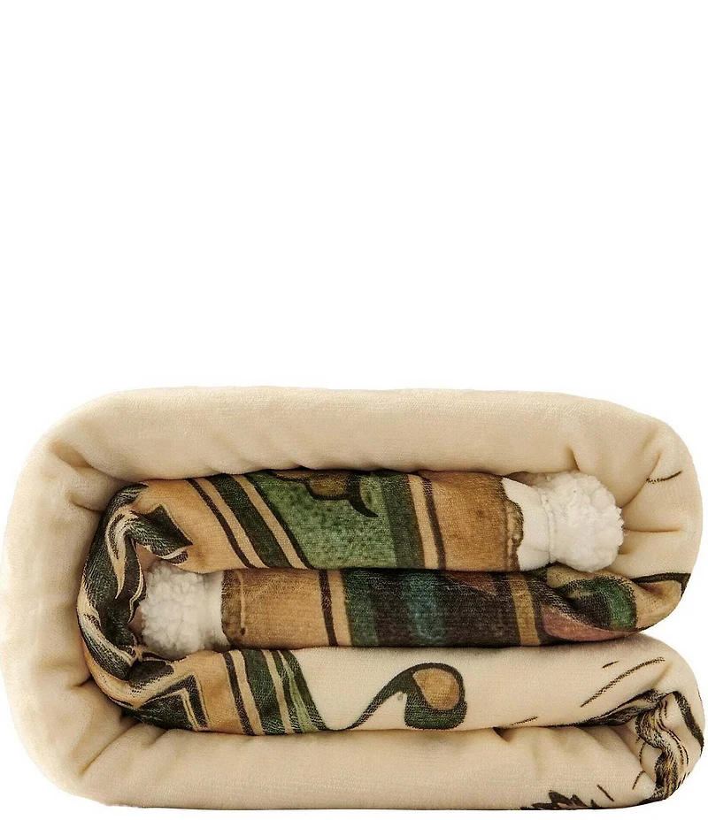 HiEnd Accents x Indigo Hill Highland Cow Campfire Sherpa Accent Throw Blanket