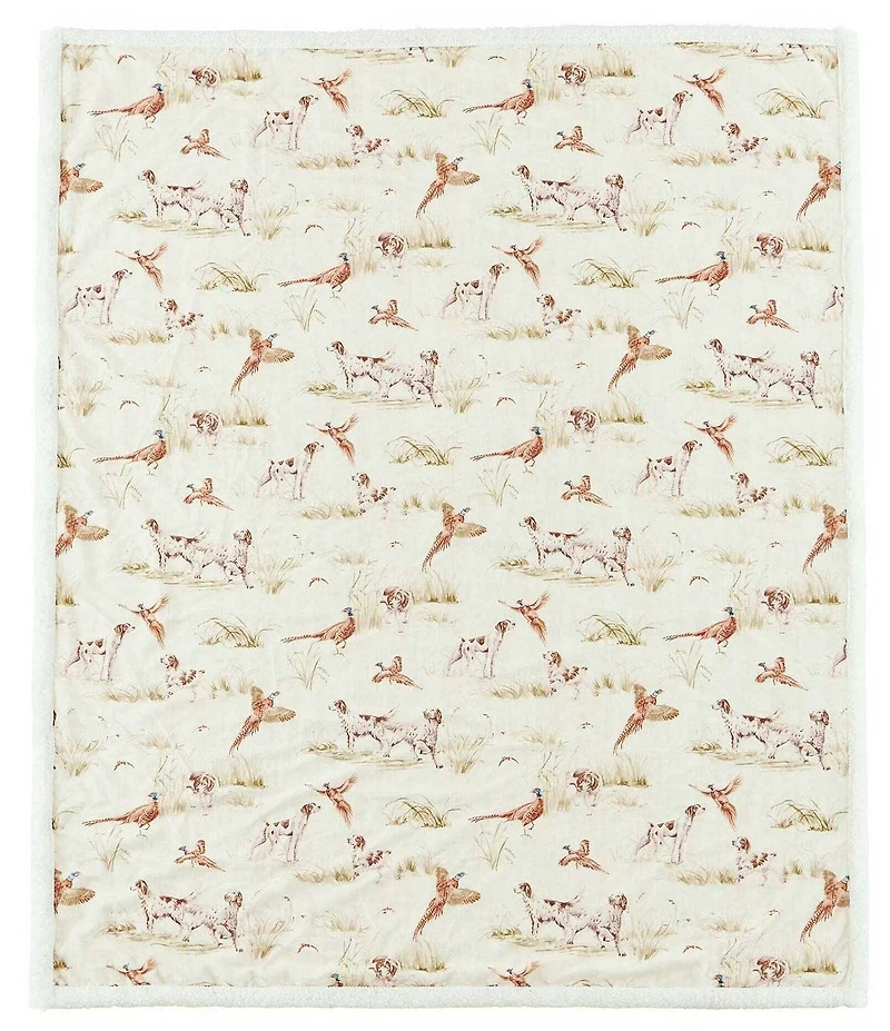HiEnd Accents x Indigo Hill Hunt Life Campfire Sherpa-Backed Throw Blanket