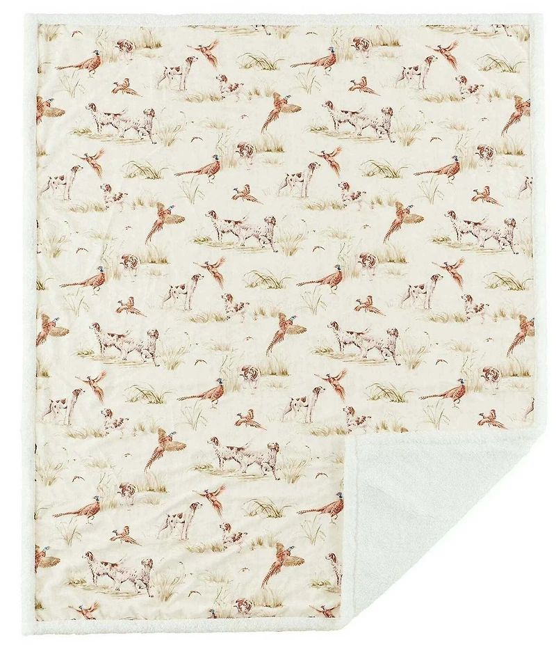 HiEnd Accents x Indigo Hill Hunt Life Campfire Sherpa-Backed Throw Blanket