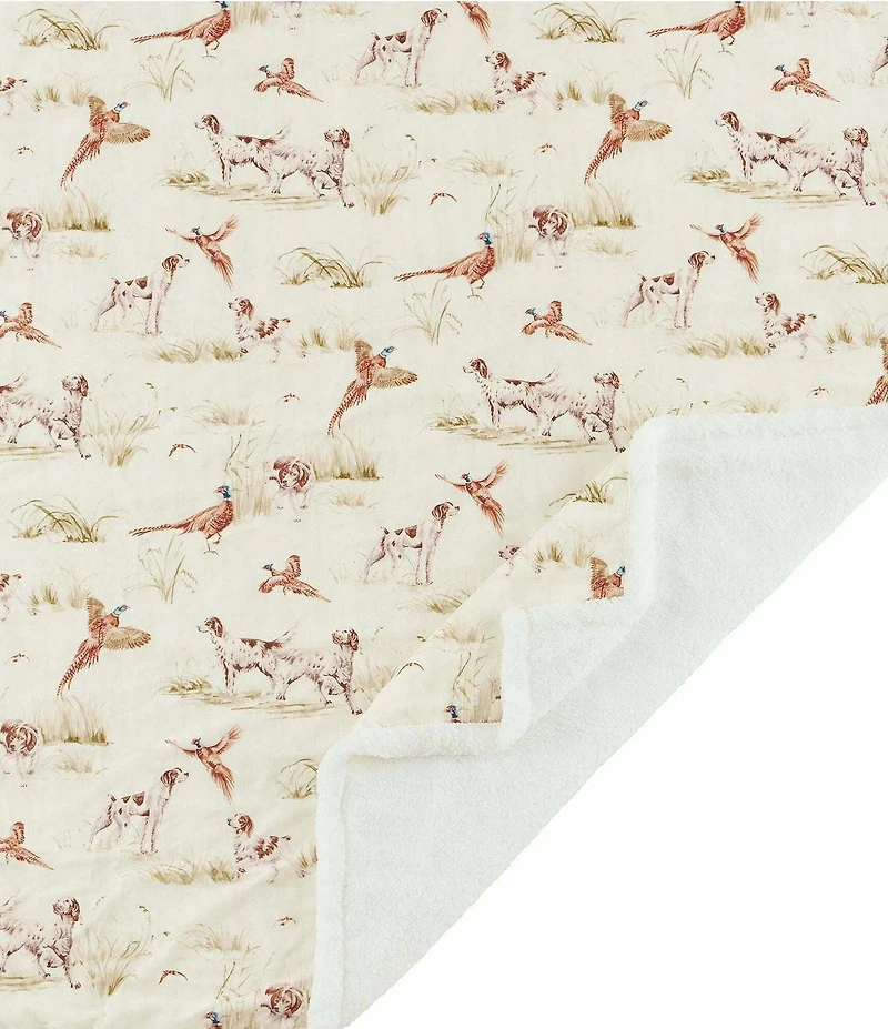 HiEnd Accents x Indigo Hill Hunt Life Campfire Sherpa-Backed Throw Blanket