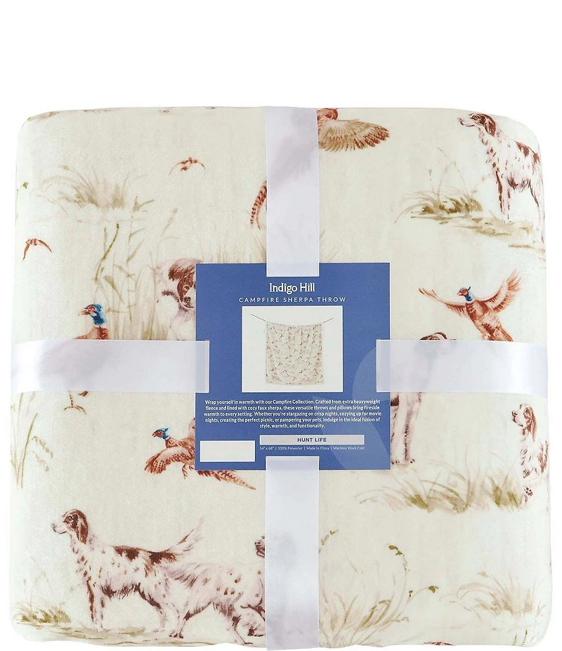 HiEnd Accents x Indigo Hill Hunt Life Campfire Sherpa Throw Blanket