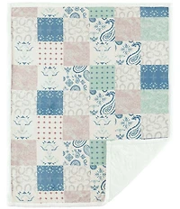 HiEnd Accents x Indigo Hill Patchwork Paisley Campfire Sherpa-Backed Western Throw Blanket
