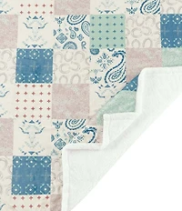 HiEnd Accents x Indigo Hill Patchwork Paisley Campfire Sherpa-Backed Western Throw Blanket