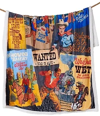 HiEnd Accents x Indigo Hills Bandits & Heroes Campfire Sherpa Accent Pillows and Throw Blanket Throw Set