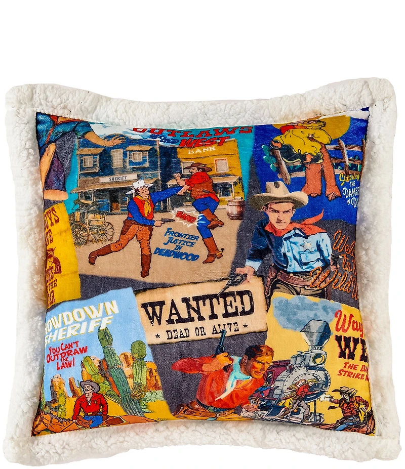 HiEnd Accents x Indigo Hills Bandits & Heroes Campfire Sherpa Accent Pillows and Throw Blanket Throw Set