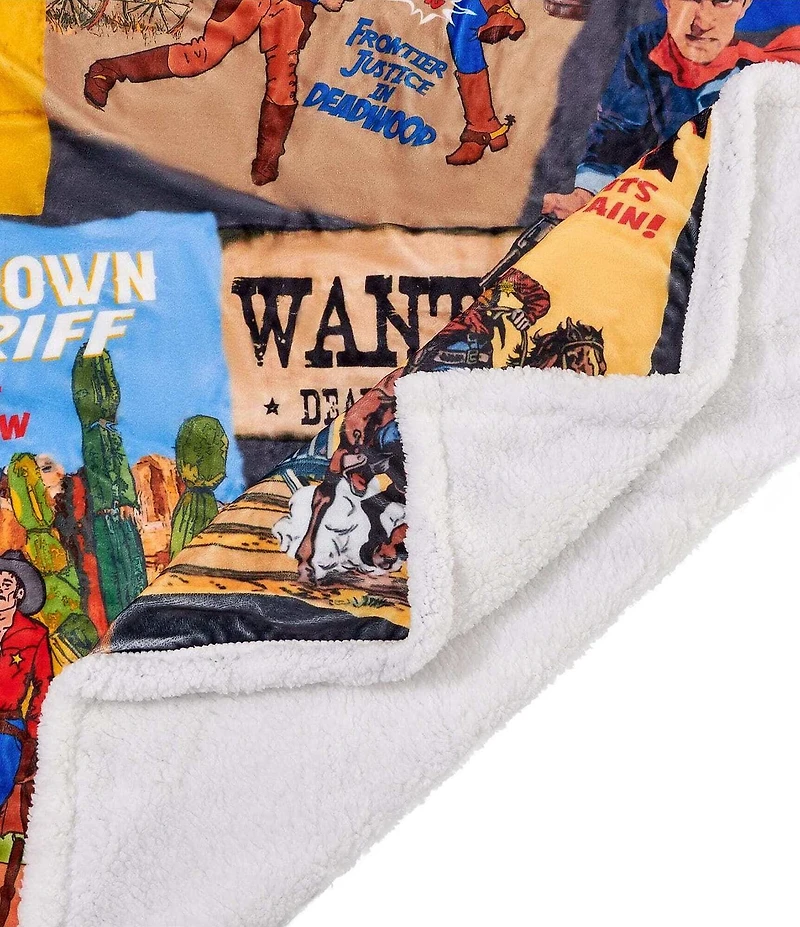 HiEnd Accents x Indigo Hills Bandits & Heroes Campfire Sherpa Accent Pillows and Throw Blanket Throw Set