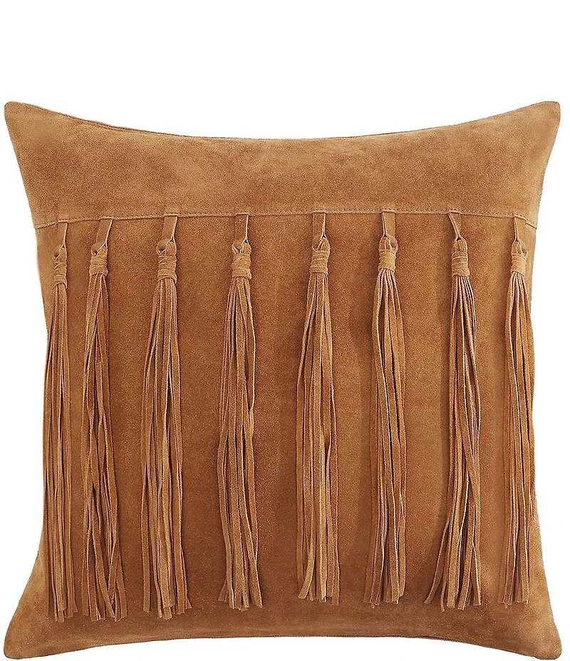 HiEnd Accents x Paseo Road Western Suede Tassel Square Pillow