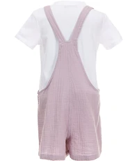 Hippie Girl Big Girls Tee With Gauze Denim Romper