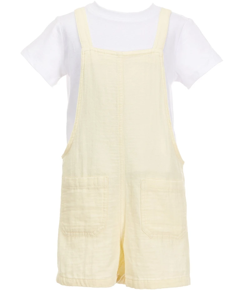 Hippie Girl Big Girls Tee With Gauze Denim Romper