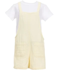 Hippie Girl Big Girls Tee With Gauze Denim Romper