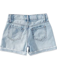 Hippie Girl Big Girls Lace Hem Detail Denim Shorts
