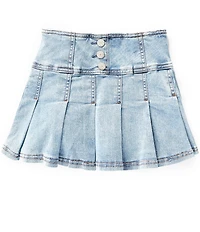 Hippie Girl Big Girls Pleated Denim Skirt