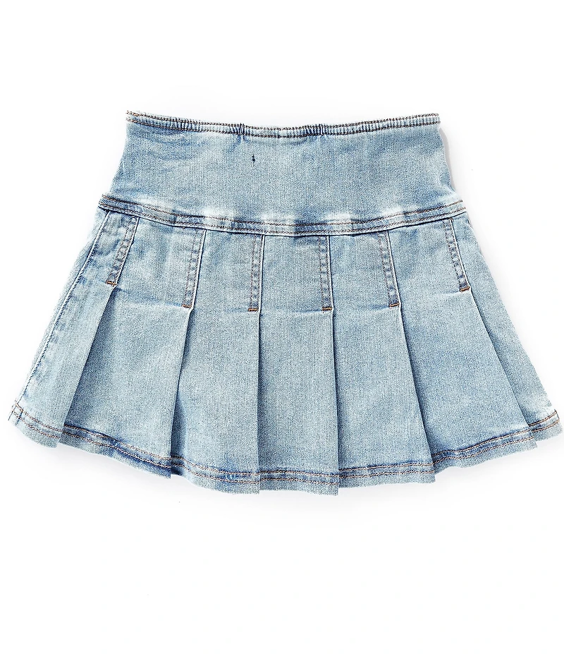 Hippie Girl Big Girls Pleated Denim Skirt