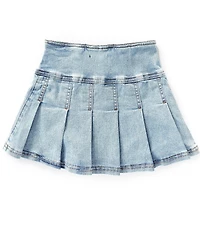 Hippie Girl Big Girls Pleated Denim Skirt