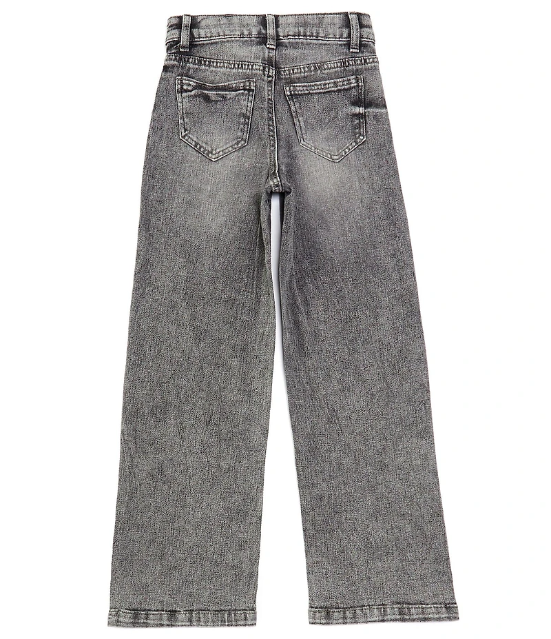 Hippie Girl Big Girls Scattered Stone-Detailed Wide Leg Jeans