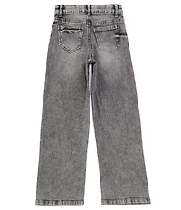 Hippie Girl Big Girls Scattered Stone-Detailed Wide Leg Jeans