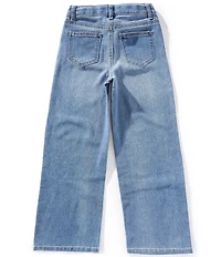 Hippie Girl Big Girls Sequin-Embellished Bow-Patterned Wide-Leg Jeans