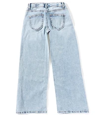 Hippie Girl Big Girls Butterfly/Swirl Discharge-Printed Wide Leg Jeans
