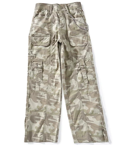 Hippie Girl Big Girls Camo Wide Leg With Chain Cargo Pants