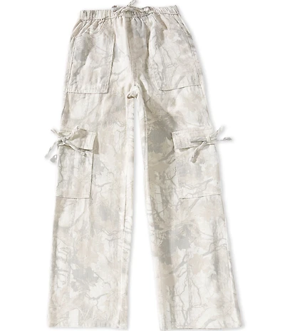Hippie Girl Big Girls Camouflage Printed Bow Tie Cargo Pants